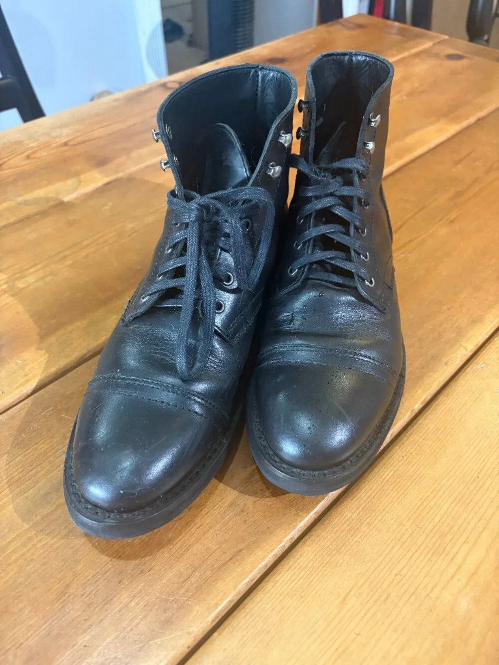 Thursday Boots Black Leather Men's Boots Size 8.5